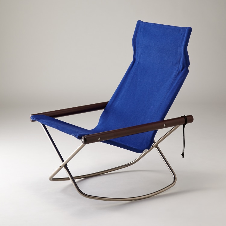 ニーチェア エックス ロッキング (木部ダークブラウン シートキャメル