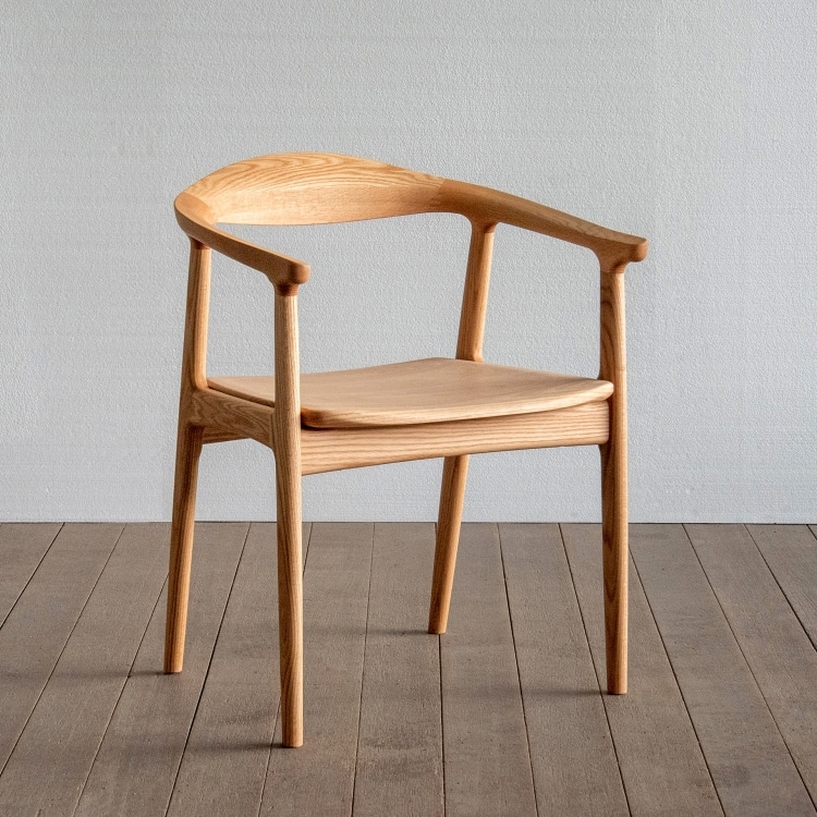 オメガ 2 アームチェア(板座) (樹種ホワイトオーク) | シキファニチア