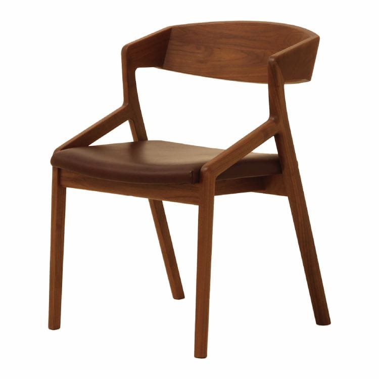 コロナ アームチェア (背もたれ木タイプ / レザー) | ナガノインテリア