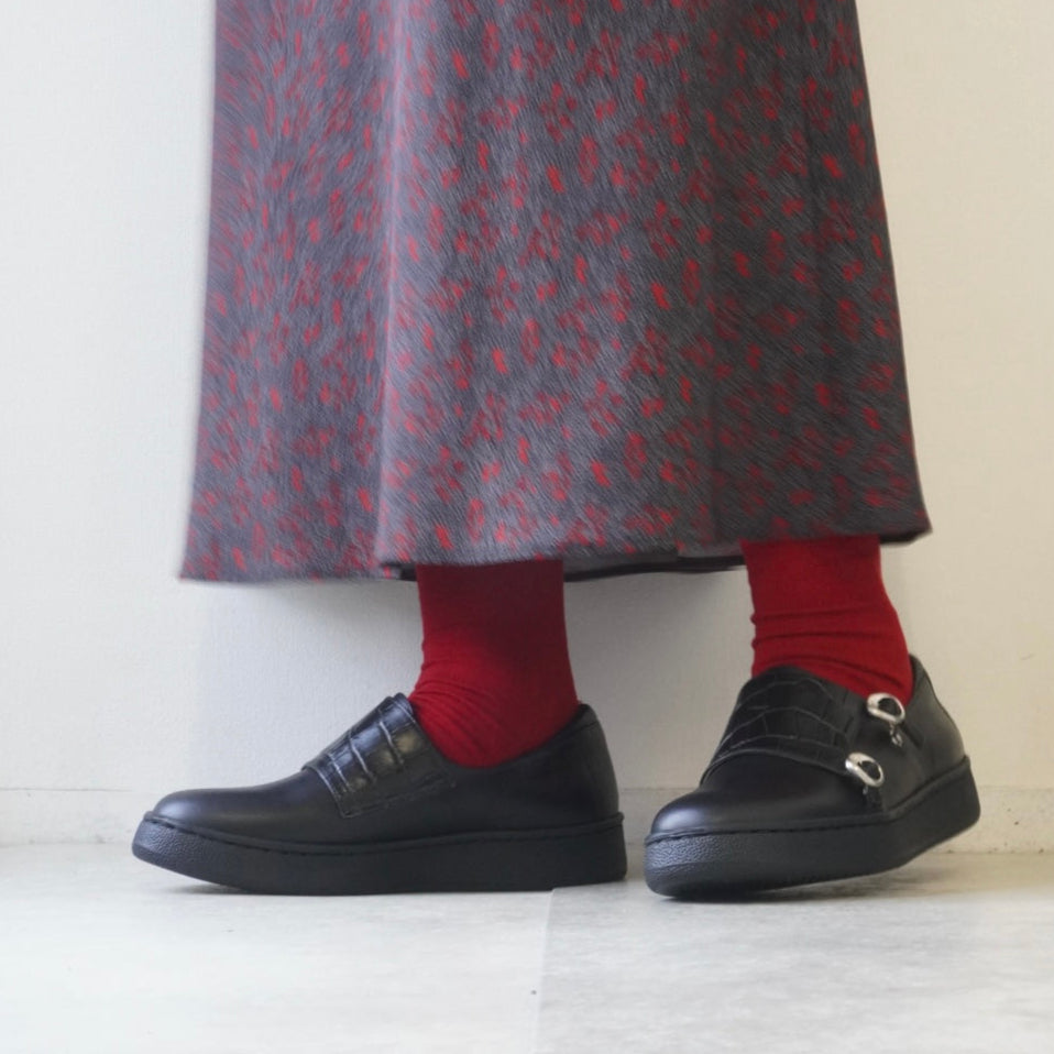 z-5522b ダブルモンクストラップスニーカー／ブラックソール – ZUCCOTTO