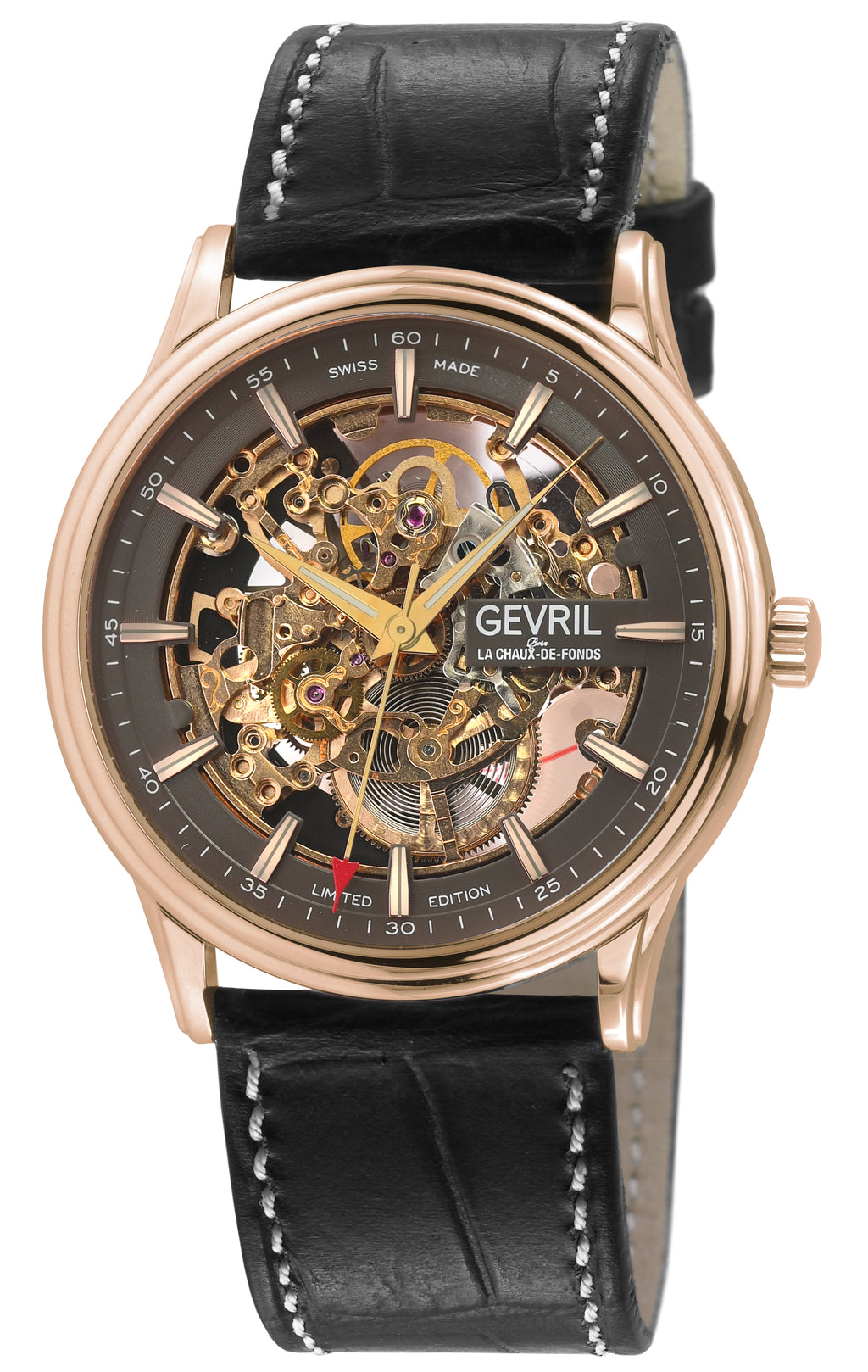 Five Points - Skeleton Slim ETA 2892 movement, Black Skeletal Dial