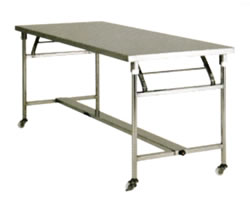 ステンレスキャスター付折りたたみ式作業台/MF24MT-1875DH/測定/包装