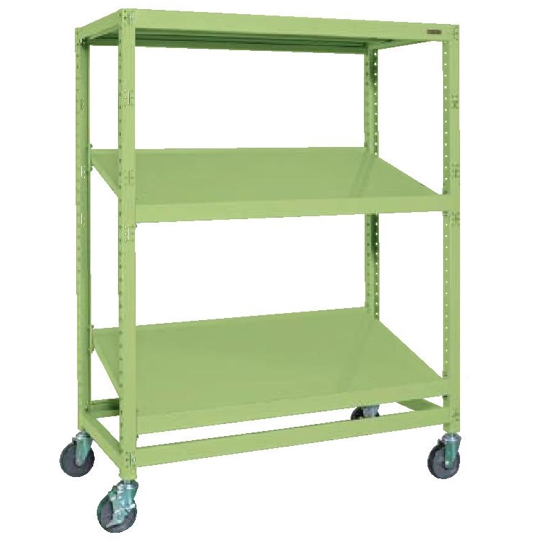 コボレ止め付ピッキング傾斜棚グリーン（キャスター付）/M350RBLN