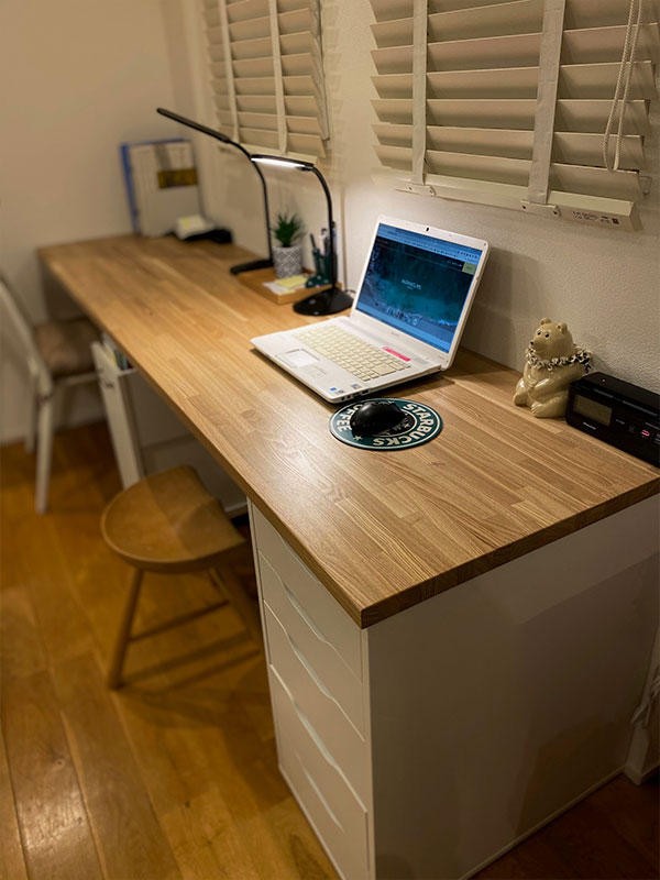 タモのカウンターデスク - 木材通販のマルトクショップ