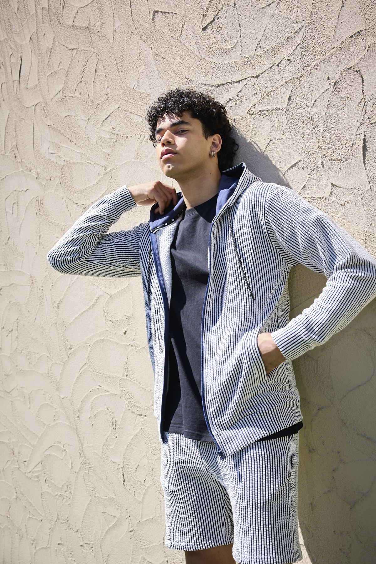 VIRTUOUS】シアサッカーフルジップパーカー【セットアップ対応】 - YEVS