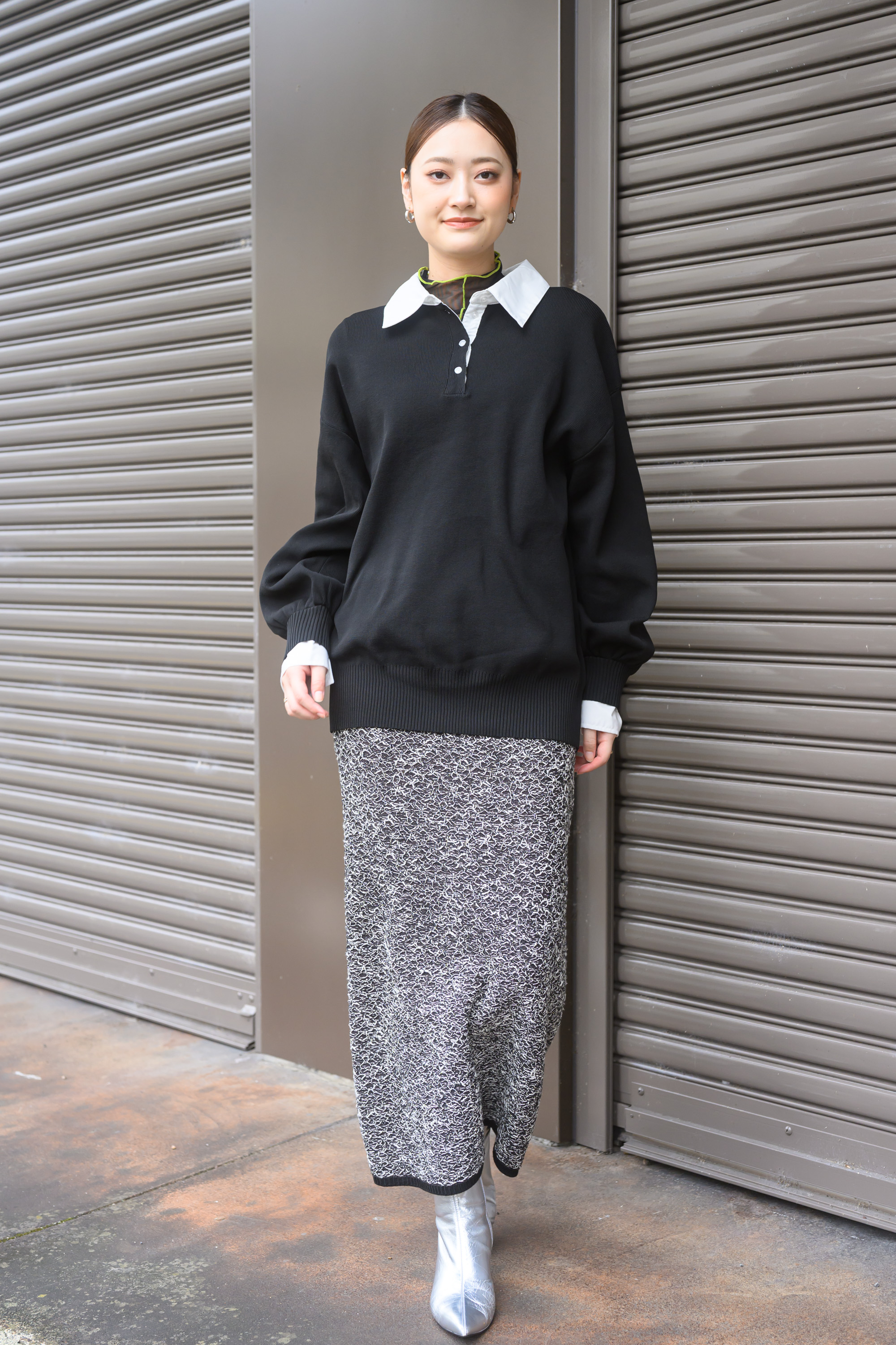 MIXニットスカート【セットアップ対応】 - YEVS