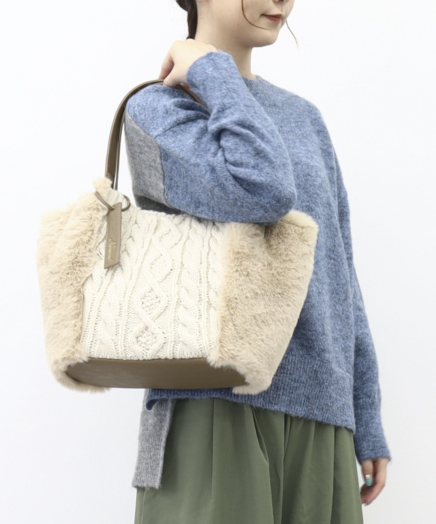 ナナノエル Nananoel fiona ニットxエコファートートバッグ