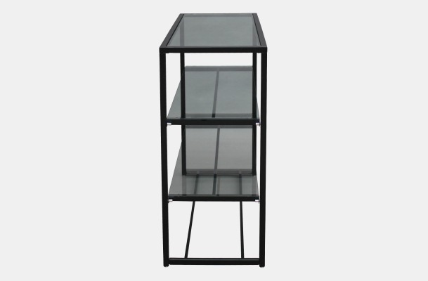 DEF中置什器 黒 ガラス棚タイプ/ FAAA2121B-B｜ショップビルダー