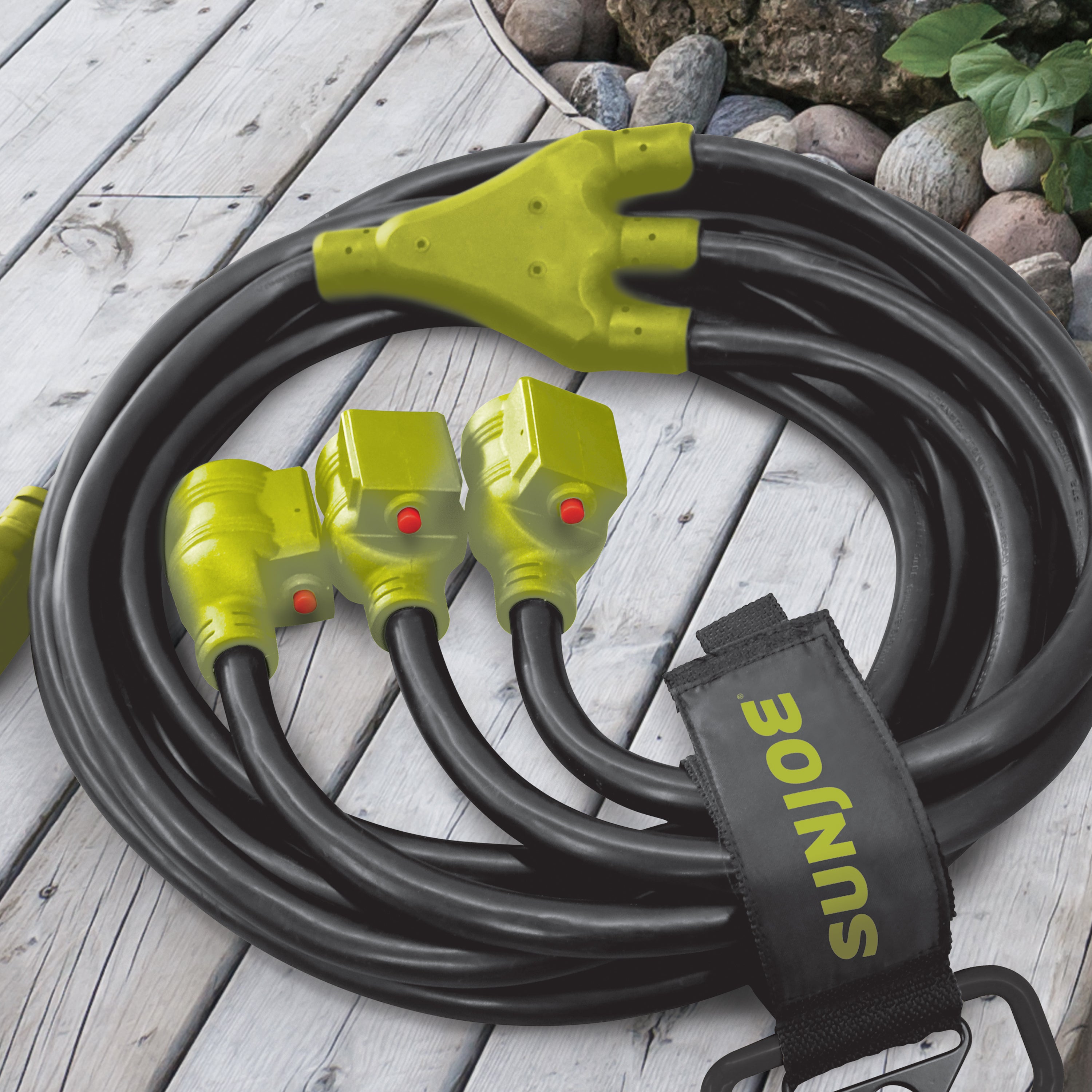Sun Joe SJG-EXT2510-3WAY Generator Series 3 Outlet Power Cord | 25-Foo