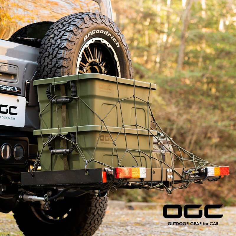 OGC 彈力網行李固定網100*90cm 16鉤#FX8608-OD｜日本OGC 車用配件