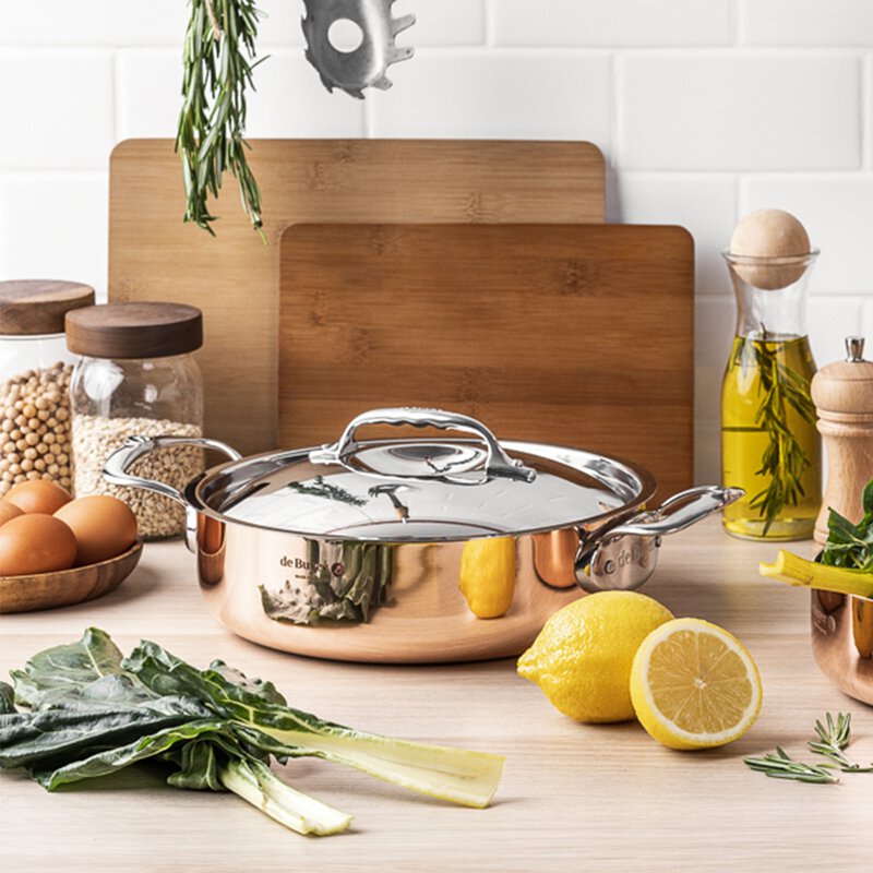 銅鍋-頂級契合不鏽鋼雙耳調理銅鍋| 法國DE BUYER Prima Matera [適用IH