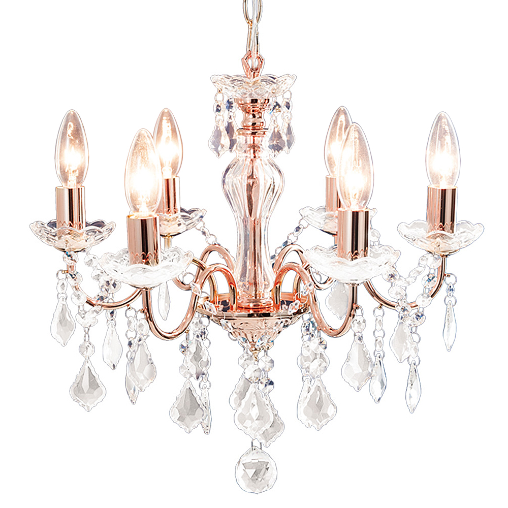 6灯 8灯 シャンデリア 別売りでリモコン付き LED アントイン ピンク