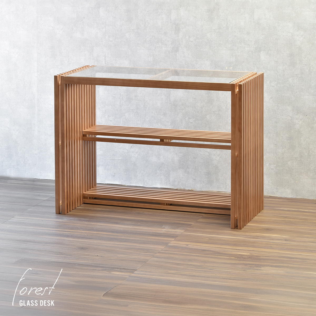 FOREST フォレスト ガラスラック 無垢材 縦格子 FOR-900を激安で販売