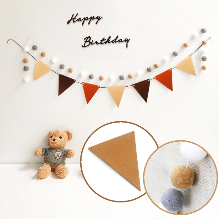 フェルトガーランド おしゃれ フラッグガーランド フェルト 旗 三角旗