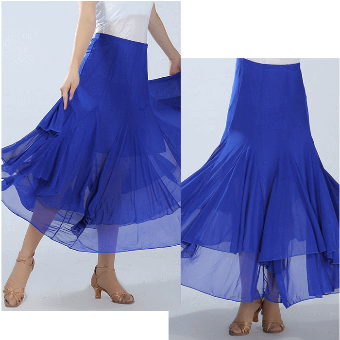 ふんわり軽やか揺れる スカート ダンス衣装 社交ダンス ロングスカート