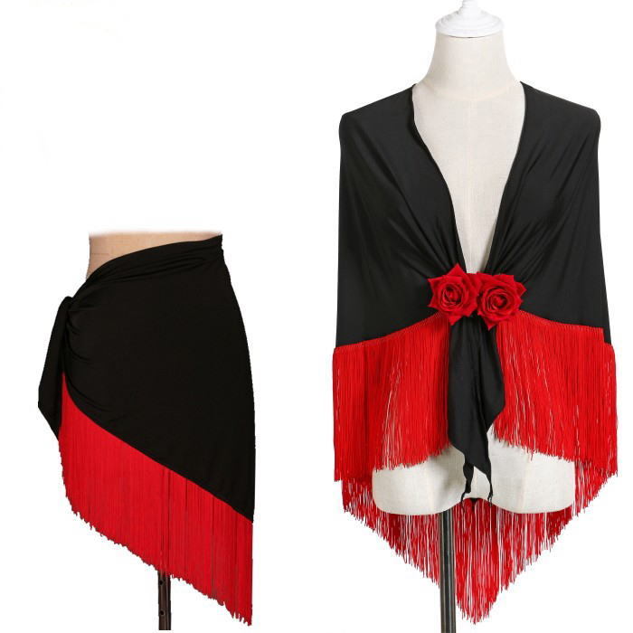 フラメンコ衣装 シージョ(ショール) マントン 三角 フリンジ 無地