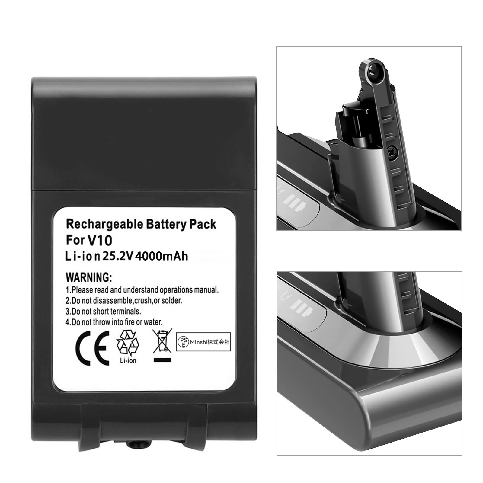 ダイソン 掃除機 バッテリー v10 大容量4000mAh 1年保証 充電器 dyson