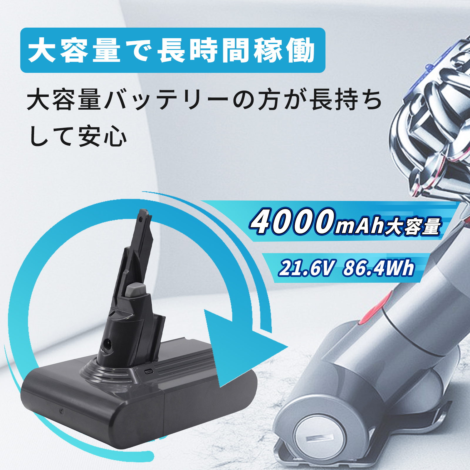v7 ダイソン V7 Fluffy バッテリー 大容量 4000mAh 掃除機 互換 充電池