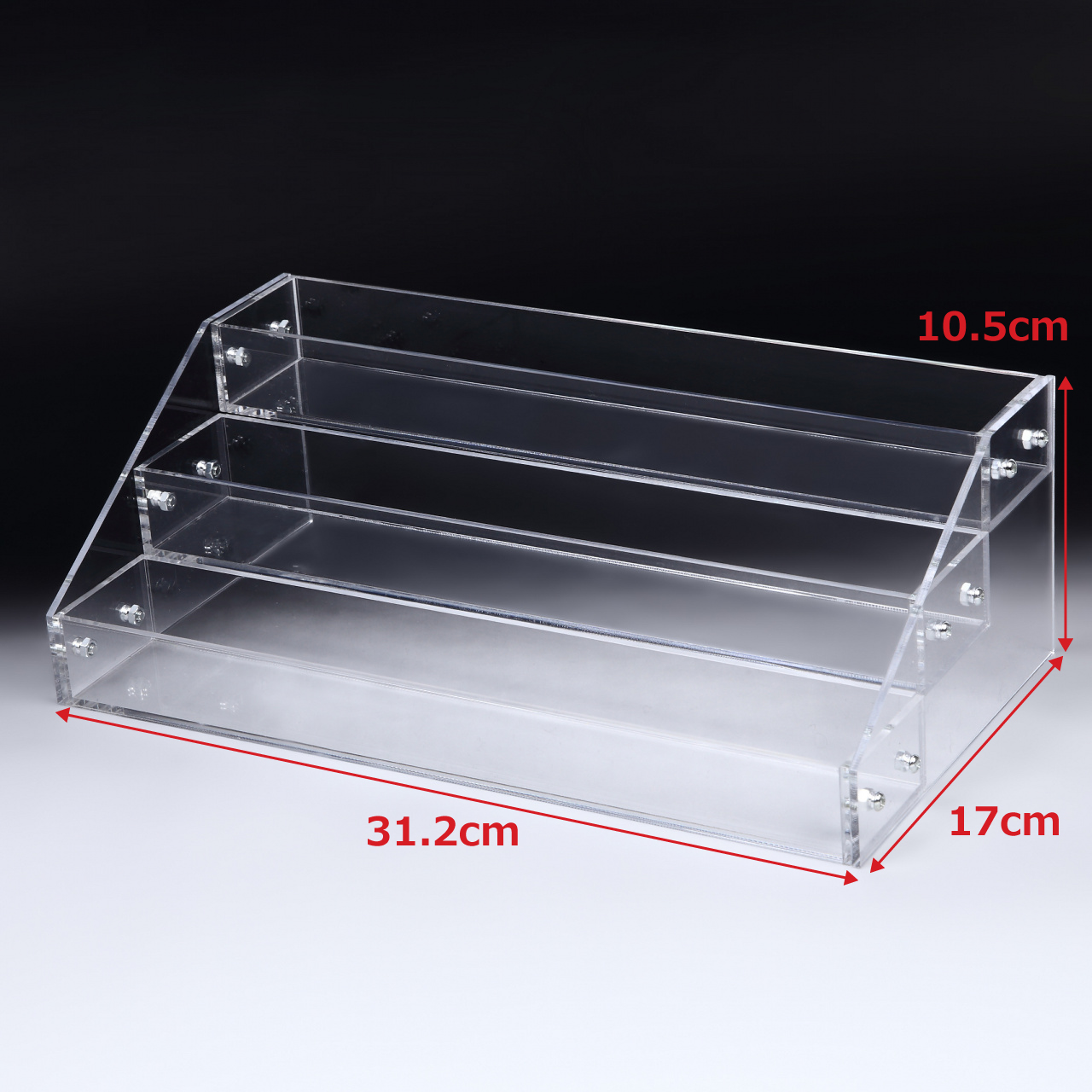 アクリル ケース 3段 透明 什器 収納 ディスプレイ ラック 展示