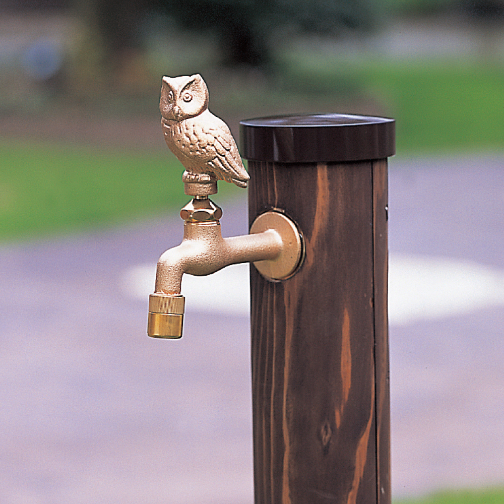 水生活製作所 ガーデン 外 蛇口 胴長横水栓 フクロウ 水道 水まわり