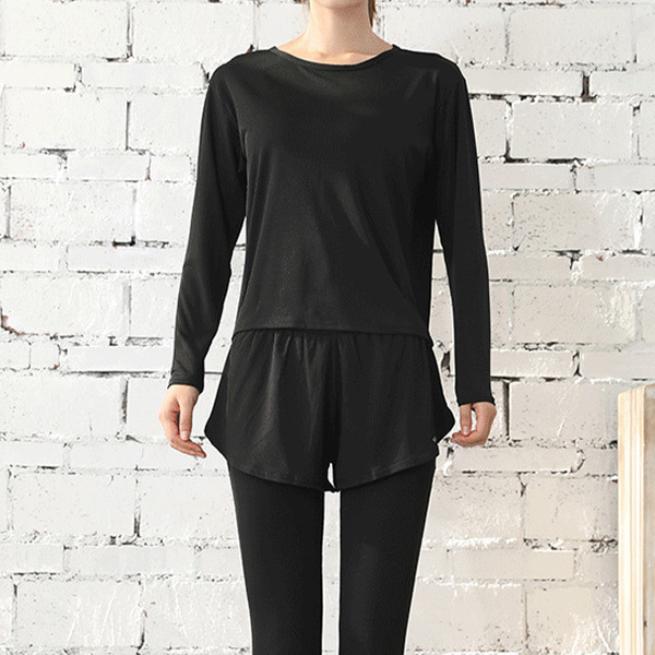 HYS SHOP ヨガウェア レディース 上下セット 長袖 トップス レギンス 2