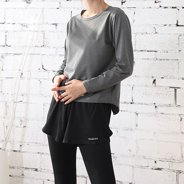 HYS SHOP ヨガウェア レディース 上下セット 長袖 トップス レギンス 2