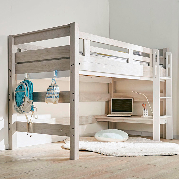 特許構造 ロフトベッド システムベッド ロフトベット デスク 子供 ロー