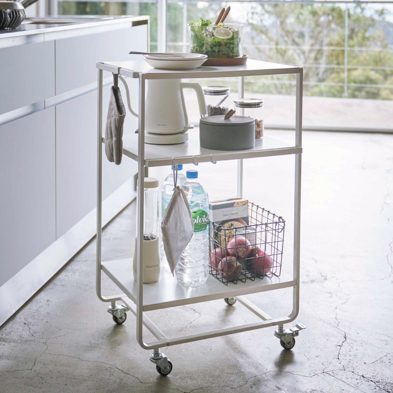 tower キッチンワゴン キャスター付き おしゃれ スリム 3段 炊飯器