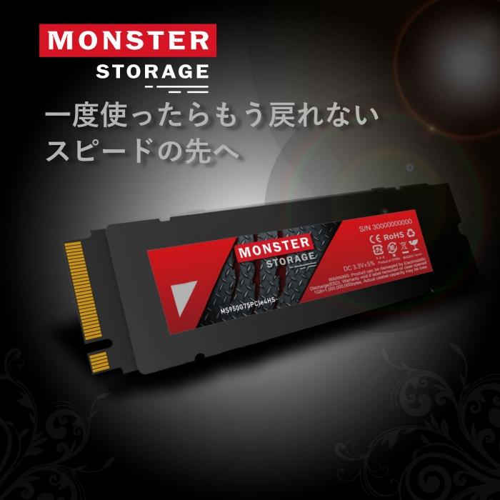 Monster Storage Monster Storage 2TB NVMe SSD PCIe Gen 4×4 R:7,000