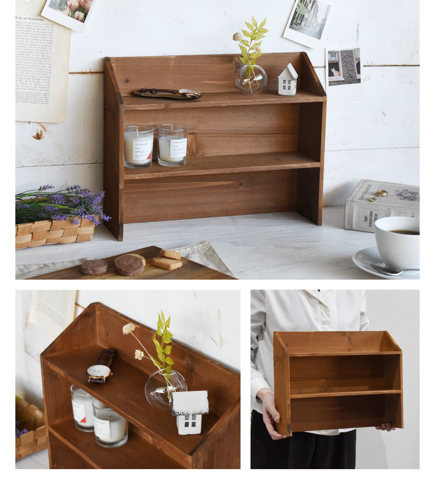 天然木 アンティーク調 ウッドラック 収納棚 スパイスラック 木製