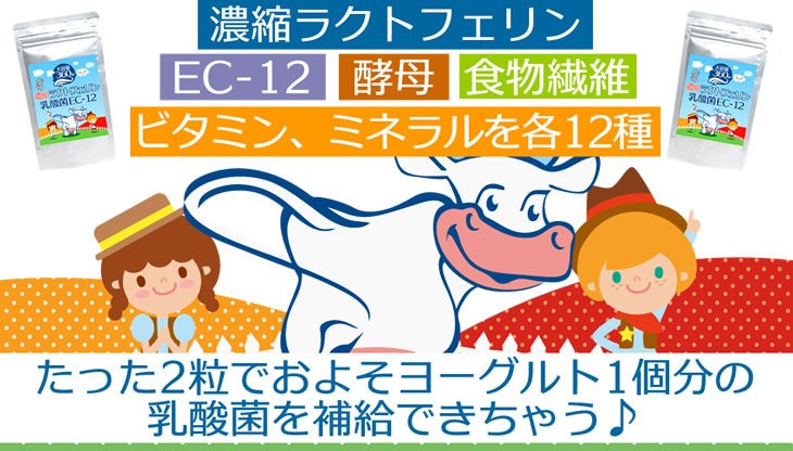 濃縮 ラクトフェリン 乳酸菌 EC-12 サプリ 約6か月分 360粒 酵母 食物
