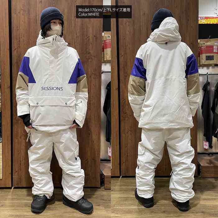 SESSIONS セッションズ CHAOS PULLOVER JACKET WHITE 23-24