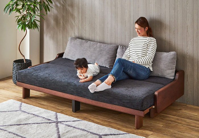 開梱設置】ペットOK、長持ちマットレス使用の洗えるソファベッド