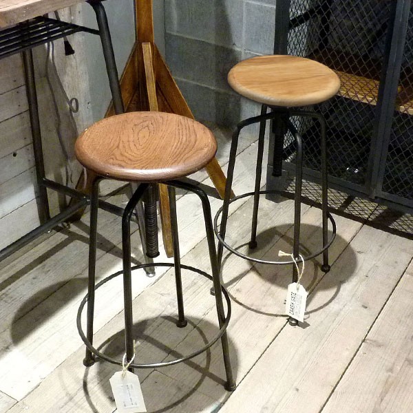 関家具 ハイスツール バースツール カウンターチェア アイアン 木製