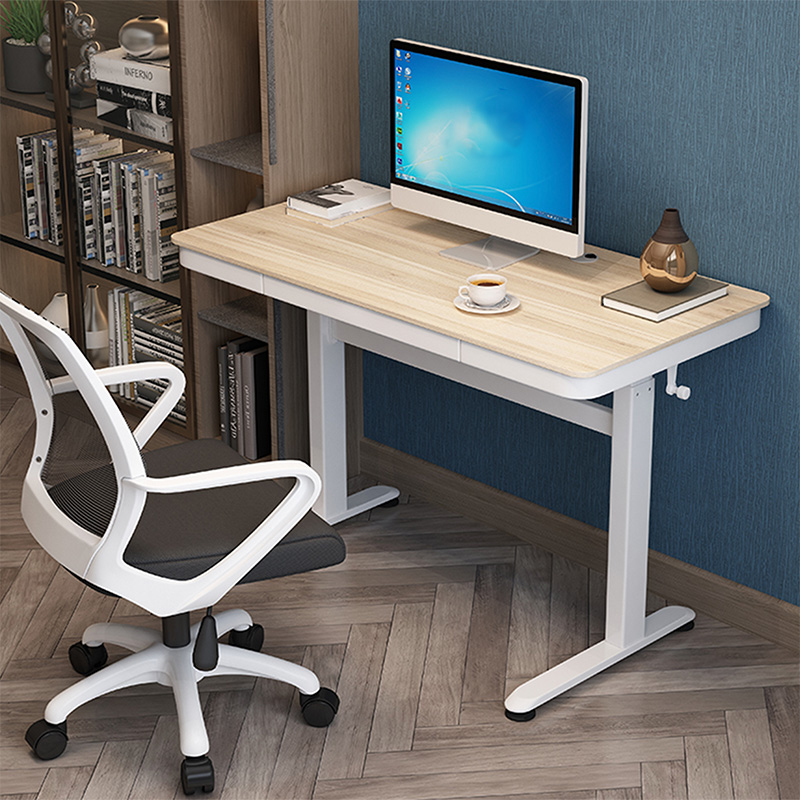 昇降式デスク 幅100cm オフィスデスク パソコンデスク 手動昇降