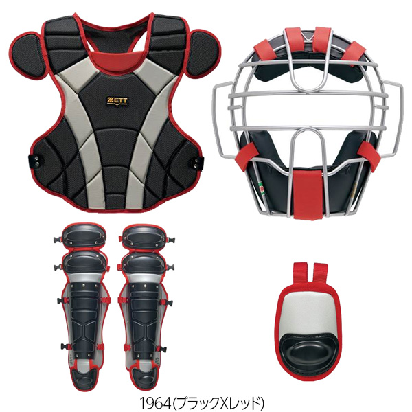 硬式少年用 キャッチャー用プロテクターセット Mサイズ レッド 野球