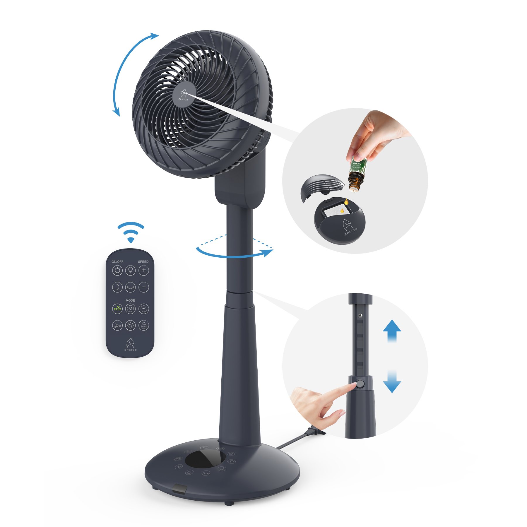 EPEIOS（エペイオス） 扇風機 サーキュレーター 冷風機 DCモーター
