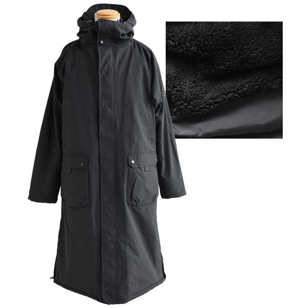 PATY ベンチコート メンズ 裏ボア Wジップ 袖リブ 軽量 撥水 ロング