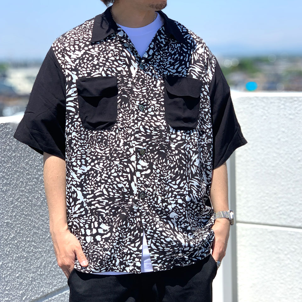 SALE セール デルマー DEL MAR sportswear 半袖シャツ 総柄シャツ 開襟