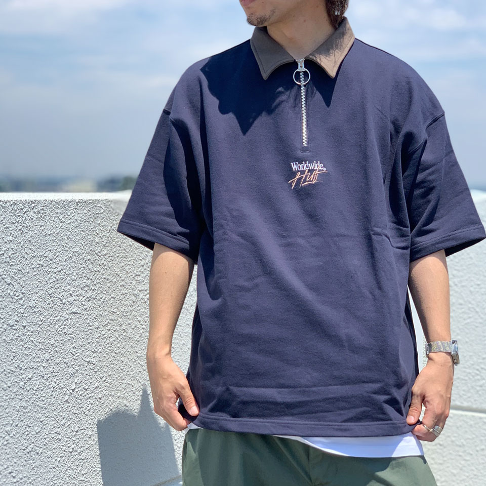 HUF（ハフ） 全3色 ハーフジップポロシャツ HUF HUF OS ZIP POLO 半袖