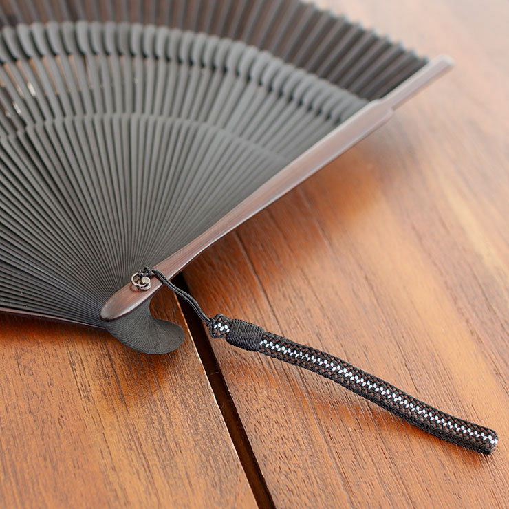 男の扇子 扇袋セット】 街着屋ノ扇子 涼雅（黒 3242s） 染骨 化粧箱