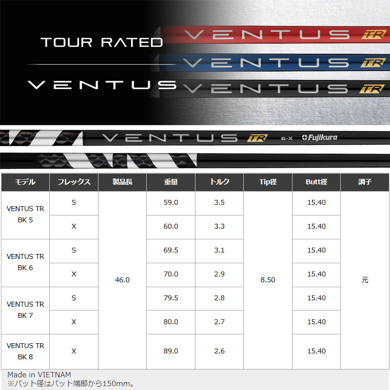 フジクラシャフト フジクラ VENTUS TR BK ベンタス ティーアール