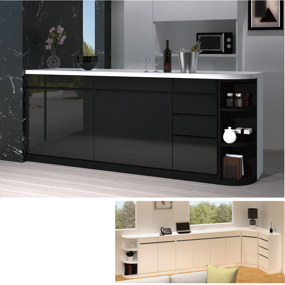 すきまくん カウンター下 収納 開き扉 幅160×奥行30×高さ60-103cm CSD