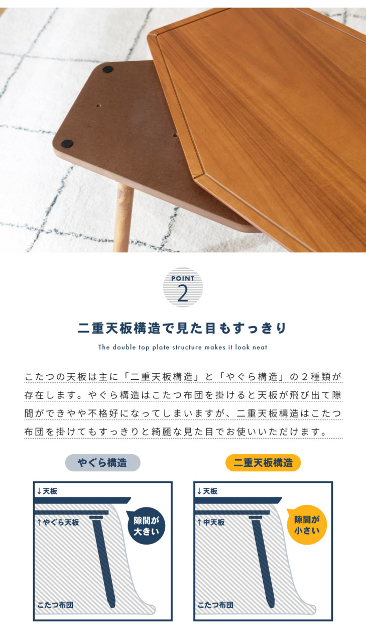 東谷 こたつ テーブル こたつテーブル おしゃれ 六角形 多角形 本体 80