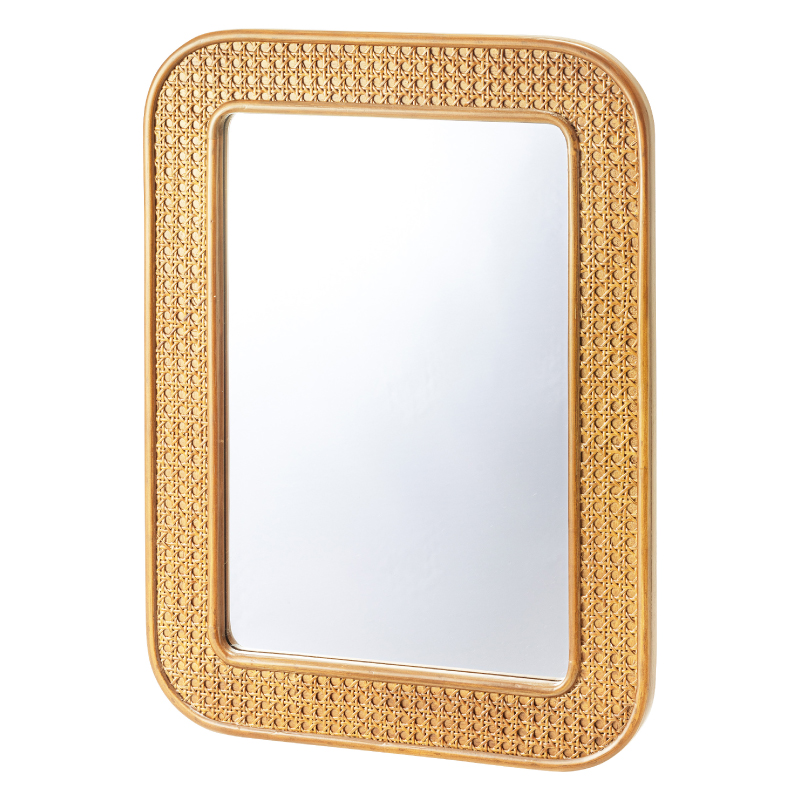 東谷 ミラー 鏡 ラタン おしゃれ 韓国インテリア かわいい ブラウン