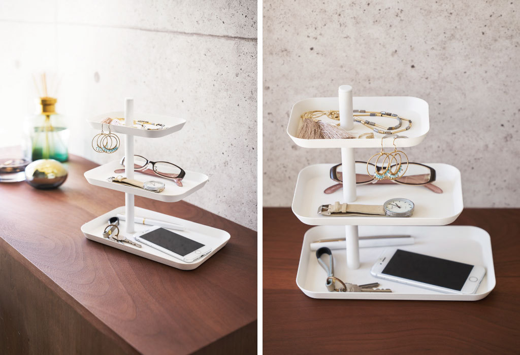 tower アクセサリートレイ おしゃれ 3段 スリム 小物入れ スマホ 時計