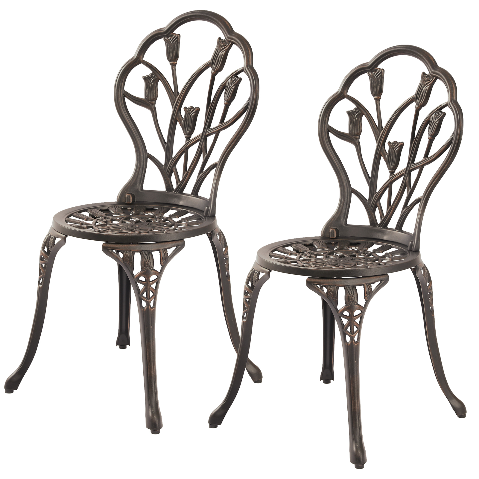 アンティーク調 アルミチェアセット ホワイト ブロンズ ブラック