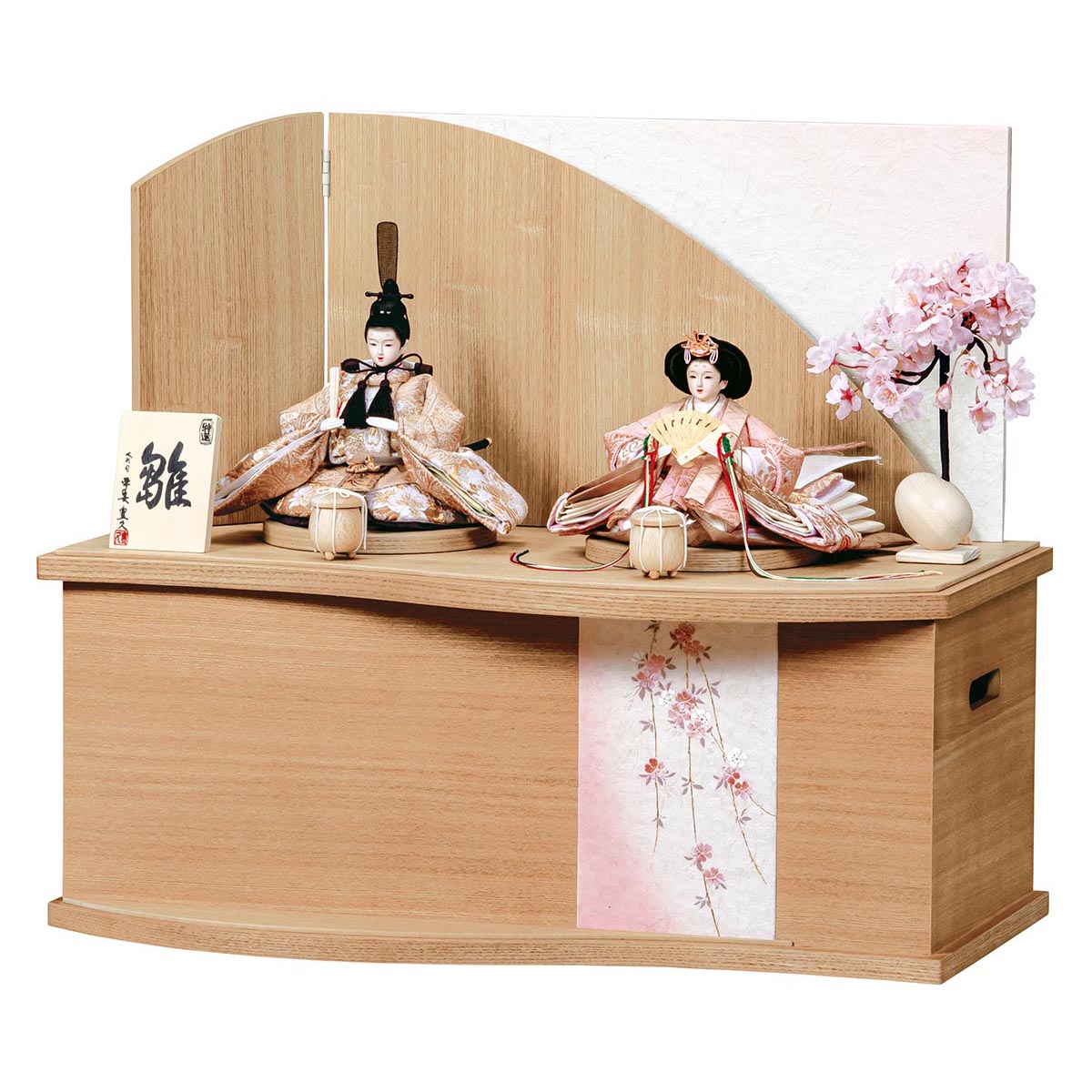 雛人形 収納飾り 平安豊久作 みれい 芥子親王揃 LED照明付屏風