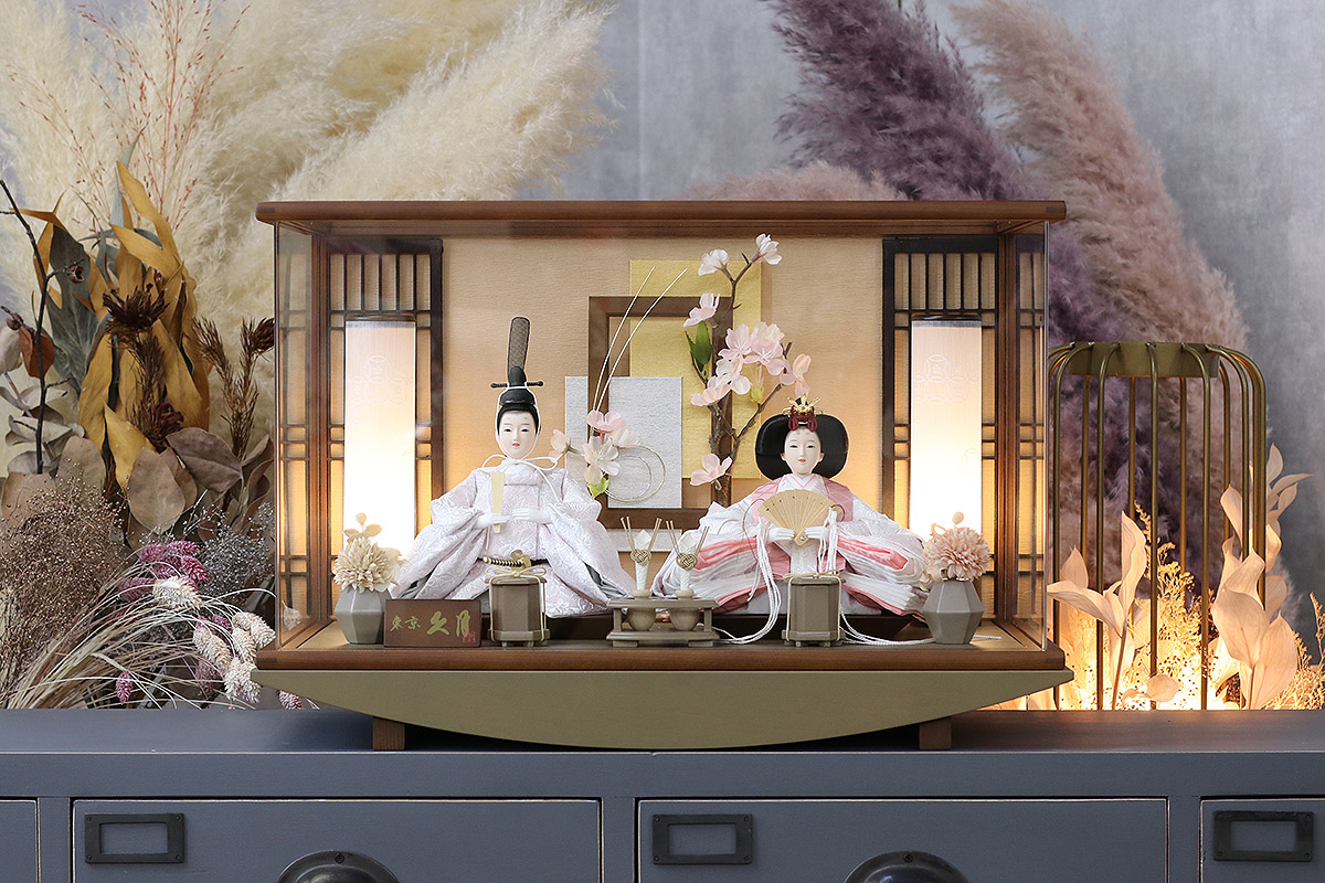 雛人形 ケース飾り 久月 衣裳着 ケース入り 親王飾り 小三五親王