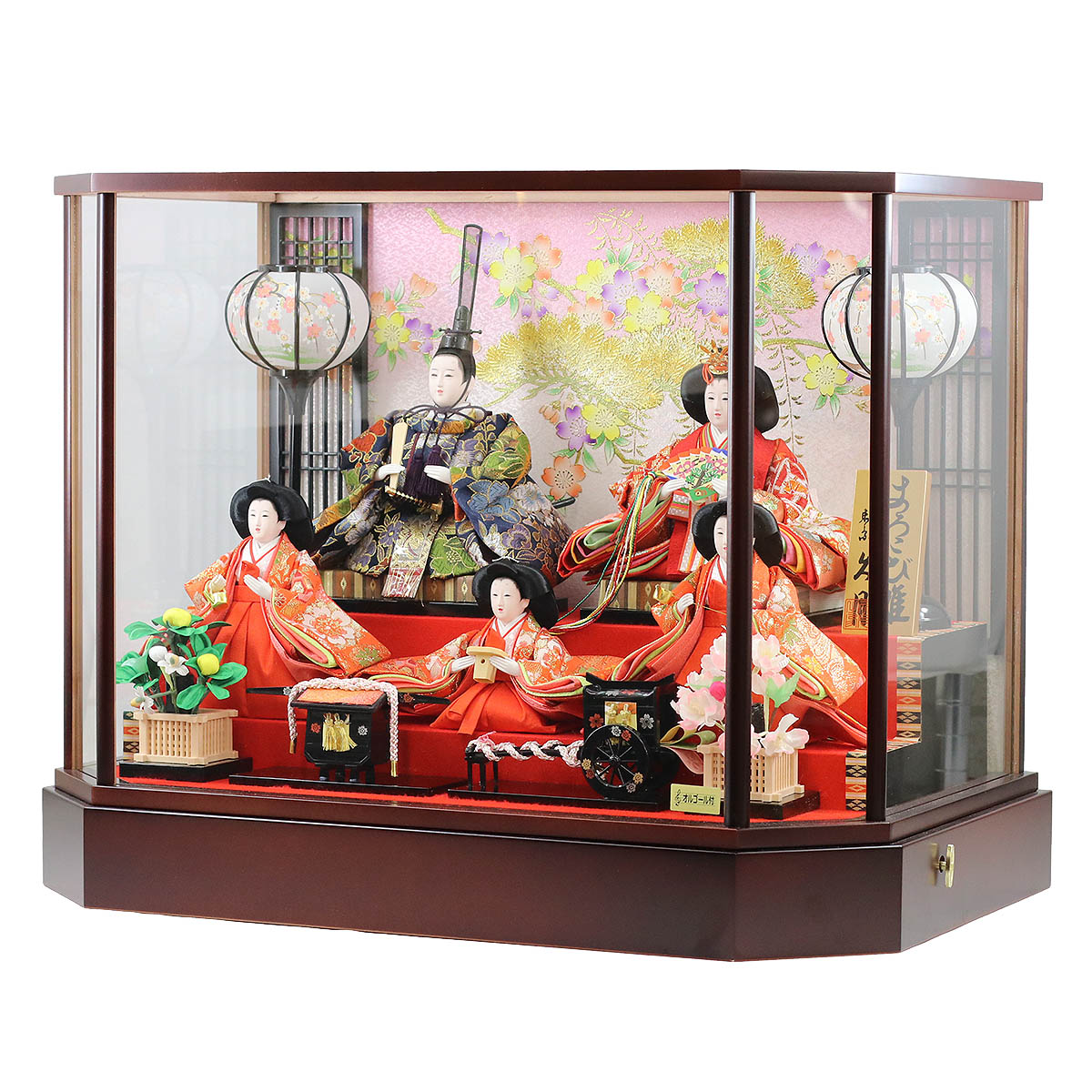 雛人形 ケース飾り 久月 衣裳着 ケース入り 五人揃 芥子親王 柳官女